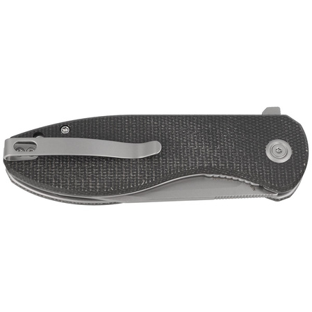 Kubey Knife Master Chief Black Micarta, Bead Blast AUS-10 by Keanu Alfaro (KU358H)