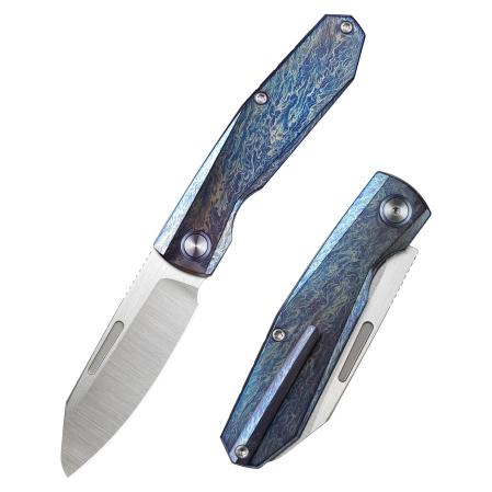 Nóż składany Remette Squirrel Lightning Titanium, Manual Fine Grinding Satin M390 (RTDP-V)