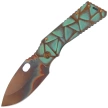 Medford TFF-1 Knife Green Brsh/Bronze ''Stained Glass'', Bronze HW, Brsh/Bronze Clip, Vulcan S45VN by Greg Medford (MK0144VQ-35A4-T1C1-Q4)