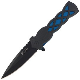 Herbertz CJH Knife Black/Blue ABS, Black Blade 420 (44008)