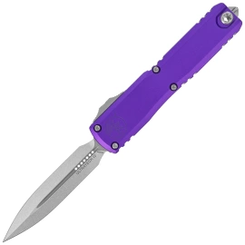 Nóż automatyczny OTF Microtech Ultratech Gen IV D/E Purple Aluminium, Stonewashed M390MK by Tony Marfione (11224-10PU)