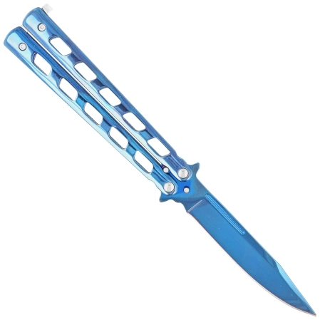 Nóż motylkowy Third Decor Habitat Balisong Blue Titanium Stainless Steel, Blue Titanium (10967A)