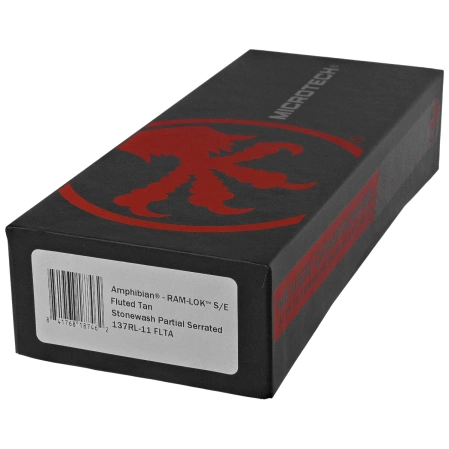 Nóż składany Microtech Amphibian Ram-Lok Fluted Tan Aluminium, Stonewashed P/S M390MK by Tony Marfione (137RL-11FLTA)