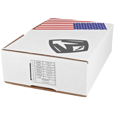 Medford USMC FF Knife Tumbled Titanium, Bronze HW, Std Clip, Tumbled S90V by Greg Medford (MK2049TQ-01TM-T1CS-PT)