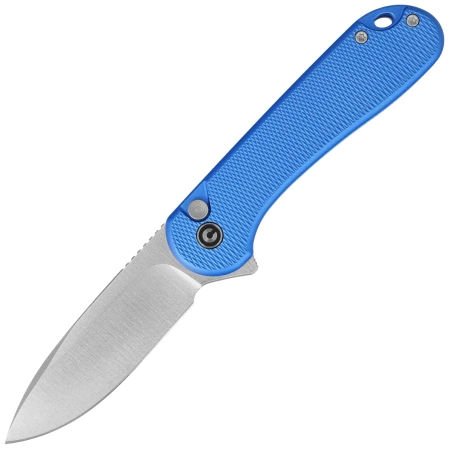 Button Lock Elementum II Knife Blue Aluminum, Satin Nitro-V (C18062PD-2)