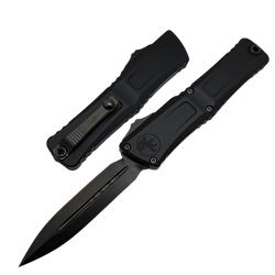 Microtech Combat Troodon Gen III D/E Signature OTF Knife Shadow DLC Aluminum, Shadow DLC M390MK by Tony Marfione (1142-1DLCTSH)