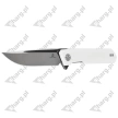 Bestechman Knife Dundee White G10, Grey Titanized / Satin D2 by Ostap Hel (BMK01G)