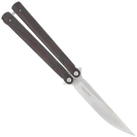 Nóż motylek Martinez Albainox Balisong Fine Wood, Satin 3Cr13Mov (02254)