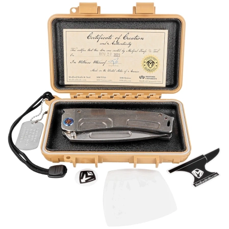 Medford Marauder-H D/P Knife Tumbled Titanium, Flamed HW/Clip, NP3 Breaker, Tumbled S45VN by Greg Medford (MK045STD-01TM-TFCF-BN)