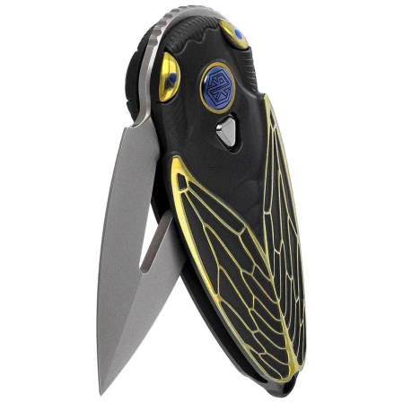 Rike Knife RK Cicada-DG Dark Gray / Gold Titanium, Bead Blasted M390