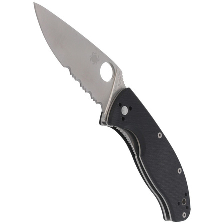 Spyderco Tenacious Knife Black G10, Satin Combo 8Cr13MoV by Eric Glesser (C122GPS)