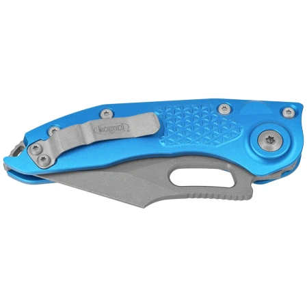 Microtech Stitch-A S/E Automatic Knife Blue Tri-Grip Aluminum, Apocalyptic M390 by Borka Blades and Tony Marfione (169-10APBL)