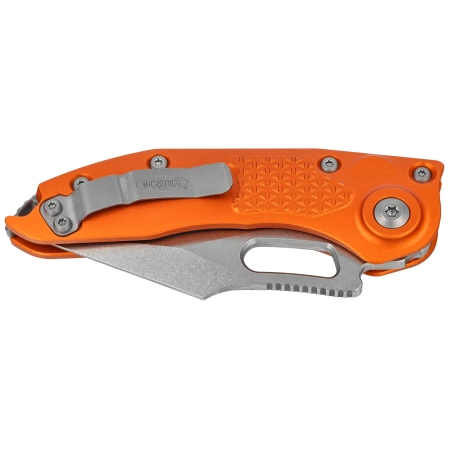Nóż automatyczny Microtech Stitch-A S/E Orange Aluminium, Stonewashed M390MK by Borka Blades and Tony Marfione (169-10OR)