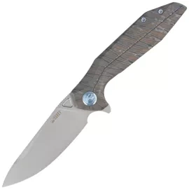 Kubey Nova Knife Flamed Titanium, Bead Blasted 14C28N (KB235G)