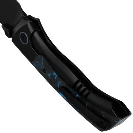 Remette RT-Steed Knife Black Titanium/Black-Blue Carbon Fiber, Black DLC M390 (RTWS-BL)