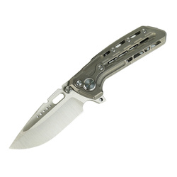 Reate TX228 LE No 017/100 Knife Dark Bead Blasted Titanium, Dark Bead Blasted Titanium Clip, Satin M390 (TX228 TDBB.TDBB.SAT)