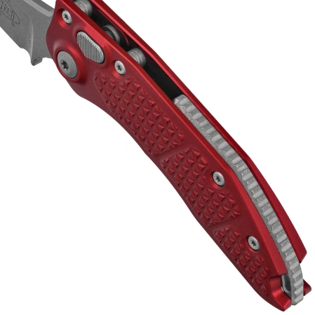 Microtech Stitch-A S/E Automatic Knife Merlot Tri-Grip Aluminum, Apocalyptic M390 by Borka Blades and Tony Marfione (169-10APMR)