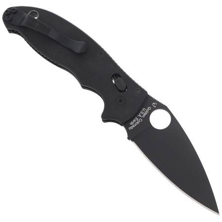 Spyderco Manix 2 G-10 Black / Black Blade PlainEdge Knife (C101GPBBK2)