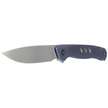 Nóż składany WE Knife Seer LE No 576/610 Blue Titanium, Rubber Silver CPM 20CV (WE20015-2)