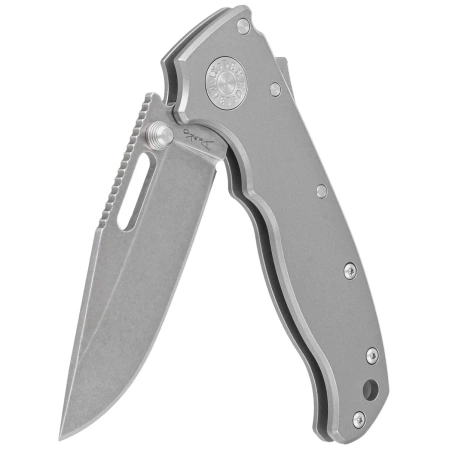 Demko AD20.5 Clip Point Knife Gray Titanium, Stonewashed CPM 20CV by Andrew Demko (205-20CV-TI-CP)