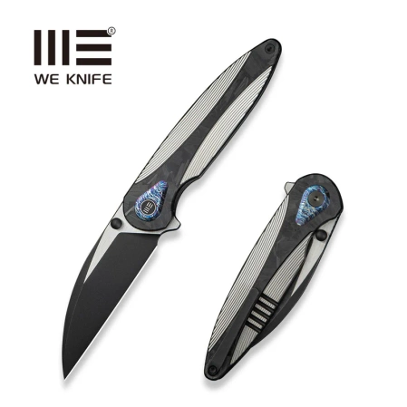 WE Knife Zenthra Titanium/Shredded Carbon Fiber, Black Stonewashed/Satin M390 (WE24021C-1)