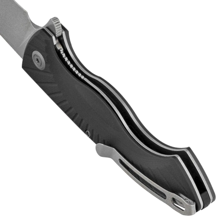 Kubey Timberwolf KU208D Knife Black G10, Stonewashed 14C28N