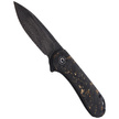 CIVIVI Knife Elementum Flipper Shredded Carbon Fiber / Golden Shred, Black Damascus (C907C-DS1)