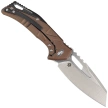 Fox Chronos Bronze Aluminum Knife, Black HW, Satin MagnaCut by Stefan Merk (FX-552 ALBR)