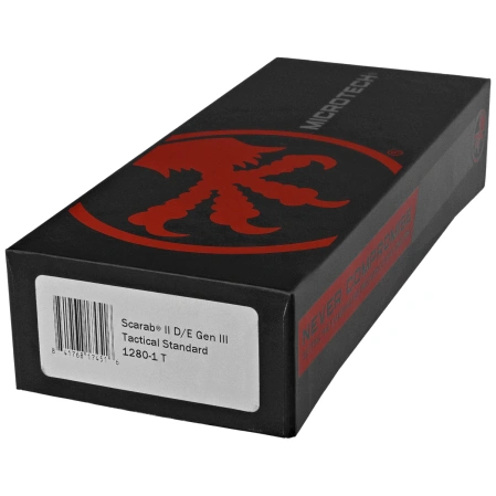 Microtech Scarab II Gen III D/E OTF Knife Black Aluminum, Tactical M390MK by Tony Marfione (1280-1T)