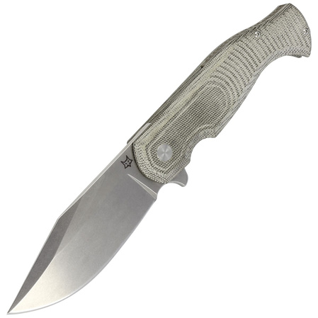 Nóż składany Fox Eastwood Tiger OD Green Canvas Micarta, Stonewashed D2 by Gudy Van Poppel (FX-524 G)