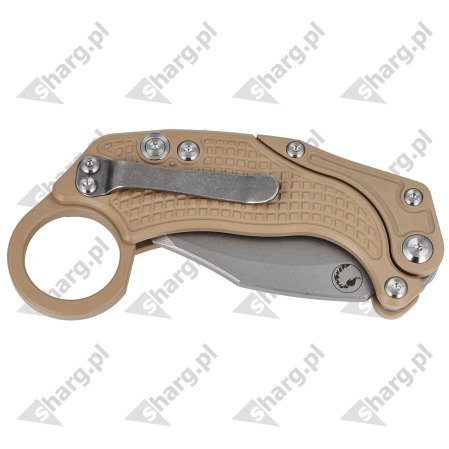 Nóż grawitacyjny Reate EXO-K Gravity Karambit Tan Aluminium, Stonewashed N690