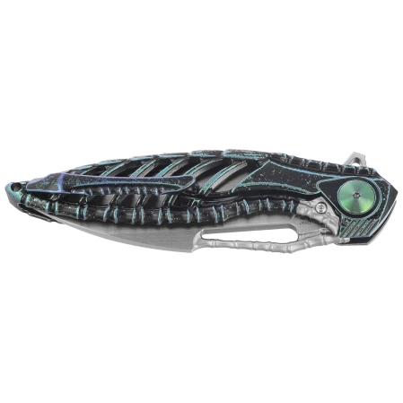 Nóż składany RikeKnife Thor6 Black / Green Titanium, Satin M390 (RK Thor6-M-BG))