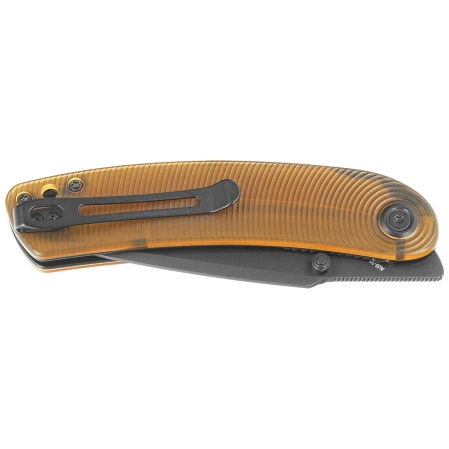 Kubey Knife Momentum Ultem, Black Stonewashed AUS-10 by Sherif Manganas (KU344N)