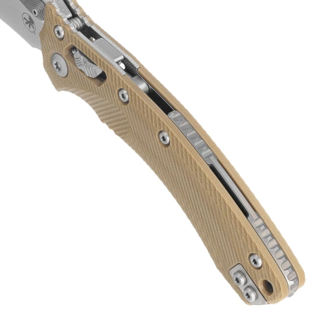 Microtech Amphibian Ram-Lok S/E Knife Tan Fluted G10, Stonewashed M390MK by Tony Marfione (137RL-10FLGTTA)