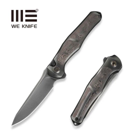 WeKnife 702XI LE No 145/150 Gray Integral Titanium/Copper Foil Carbon Fiber, Polished Gray M390 (WE07B-3)