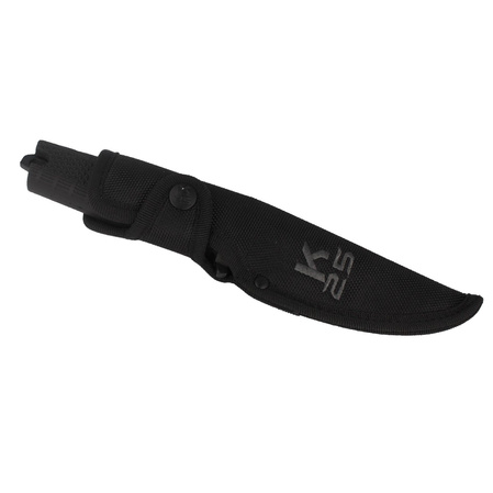 K25 RK-31910 Knife Black Rubber, Black Titanium 7Cr17Mov