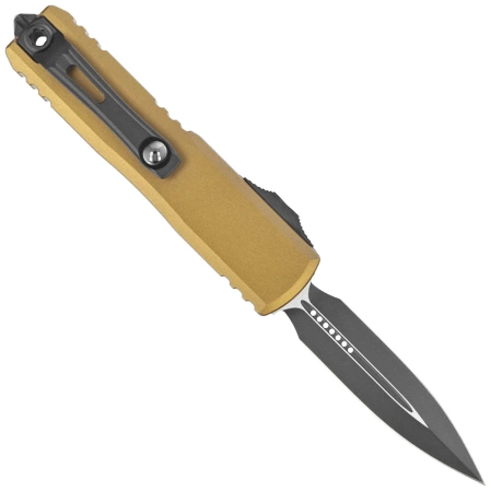 Microtech UTX-85 Gen IV D/E OTF Knife Tan Aluminum, Black M390MK by Tony Marfione (12324-1TA)