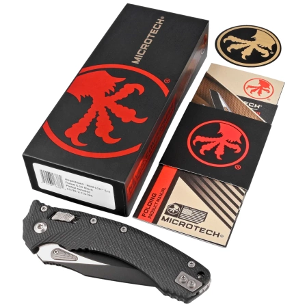 Microtech Amphibian Ram-Lok P/S Fluted Black G10, Black M390MK by Tony Marfione (137RL-2FLGTBK)