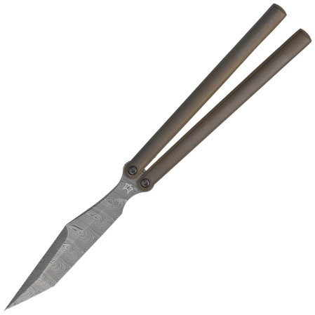 Fox PHI Knife Bronze Titanium, Damasteel Super Dense Twist by Vincenzo Fiore (FX-570 TiD)