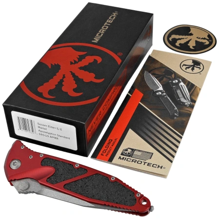 Microtech Socom Elite S/E-M Knife Merlot Aluminum, Apocaliptic M390 by Tony Marfione (160-10APMR)