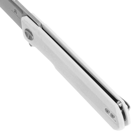 Nóż składany Bestechman Dundee Sheepfoot White G10, Grey PVD/Satin D2 by Ostap Hel (BMK09C)