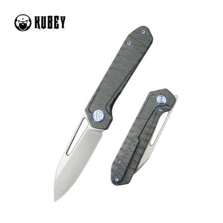 Nóż składany Kubey Royal Flamed Titanium, Sandblasted M390 by Colin Maisonpierre (KB321N)