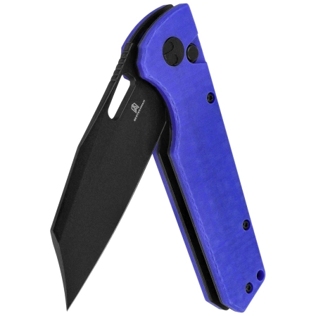 Bestechman Guardian Knife Blue G10 w/ Carbon Fiber Pattern, Black PVD D2 (BMK11G)