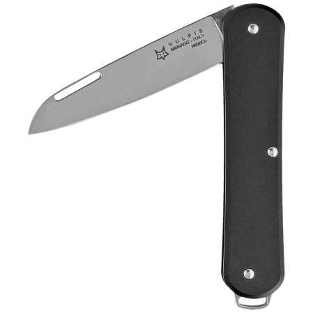 Fox Vulpis Black Aluminum, Polished N690Co Pocket Knife (FX-VP130 BK)