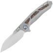 Nóż składany Remette Kestrel Gray Titanium/Copper Foil Carbon Fiber, Satin CPM S35VN (RTPO-C)