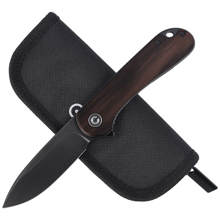 CIVIVI Knife Elementum Flipper Ebony Wood, Black Stonewashed (C907W)