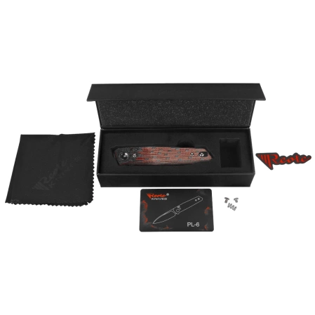 Nóż składany Reate PL-6 Red / Black Micarta, Satin Nitro-V (PL-6 RDBKM SAT)