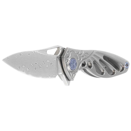 RikeKnife Mini Hummingbird Titanium, Rose Damascus by Richard Wu (RK-MINI-P)