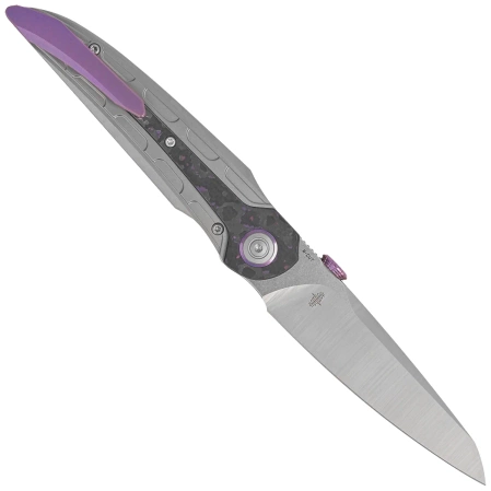 Nóż składany Bestech Prydwen Grey Titanium/Purple Haze Fat Carbon, Stonewashed/Satin MagnaCut by Kombou (BT2409A)