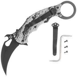 Nóż składany Fox The Storm Karambit Black Aluminium, Black N690Co (FX-599 ALB-2)